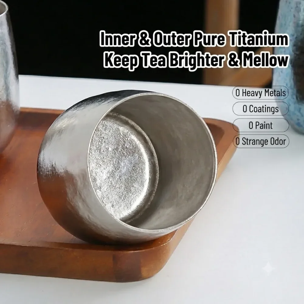 Coffee Tea Essentials - Pure Titanium Double-Wall Coffee Mug Water