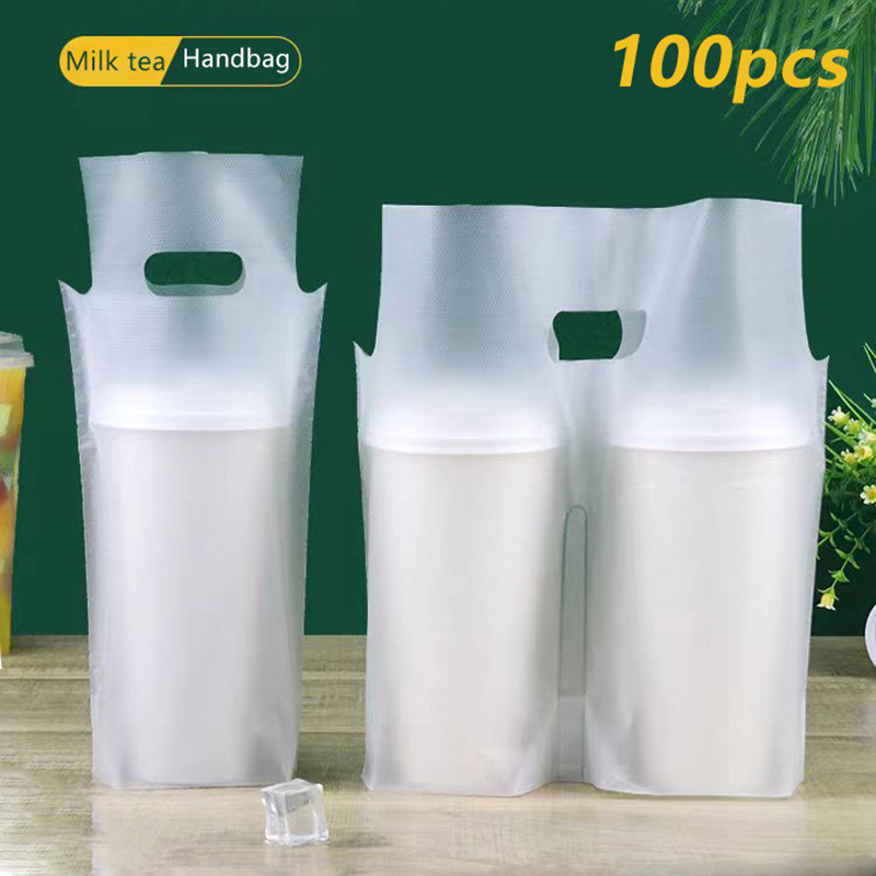Coffee Tea Essentials - 100Pcs Single/Double Cup Milk Tea Packaging