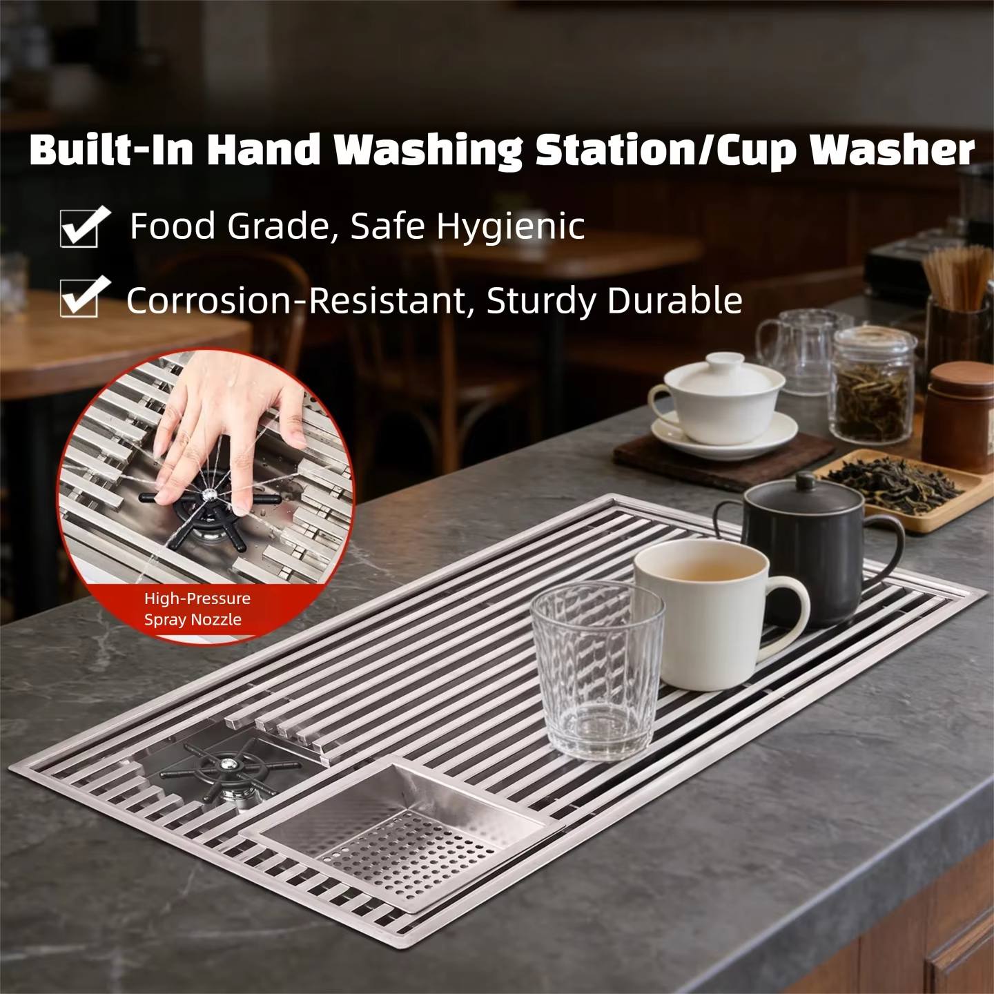 Modern Inset Tea Tray With Dra - огляд і ціна Coffee Tea Station