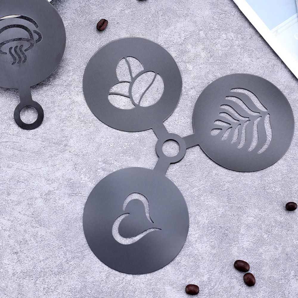 4pcs Stainless Steel Latte Cof - огляд і ціна Coffee Stencil Art
