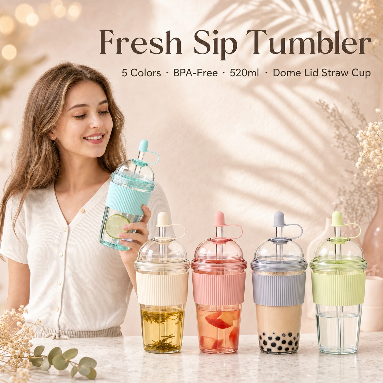 1pc 520ml Portable Flip Straw  - огляд і ціна Coffee Jelly Tea