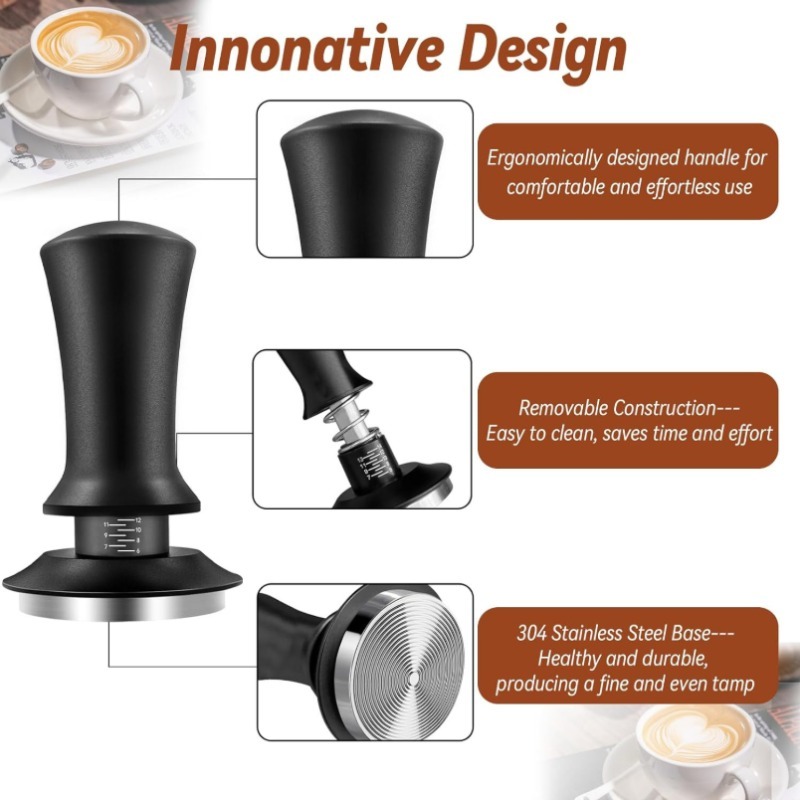 51/ 53/58mm Black Coffee Hand  - огляд і ціна Coffee Tamper Leveler