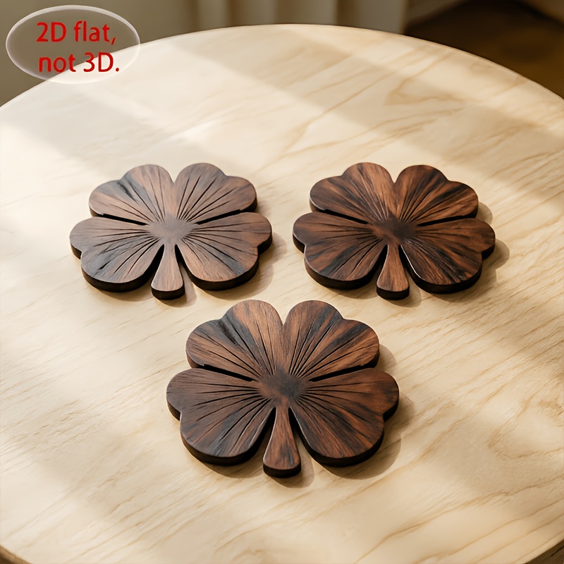 4Pcs 2D Flat Clover Wooden Coa - огляд і ціна Coffee Tea Catering