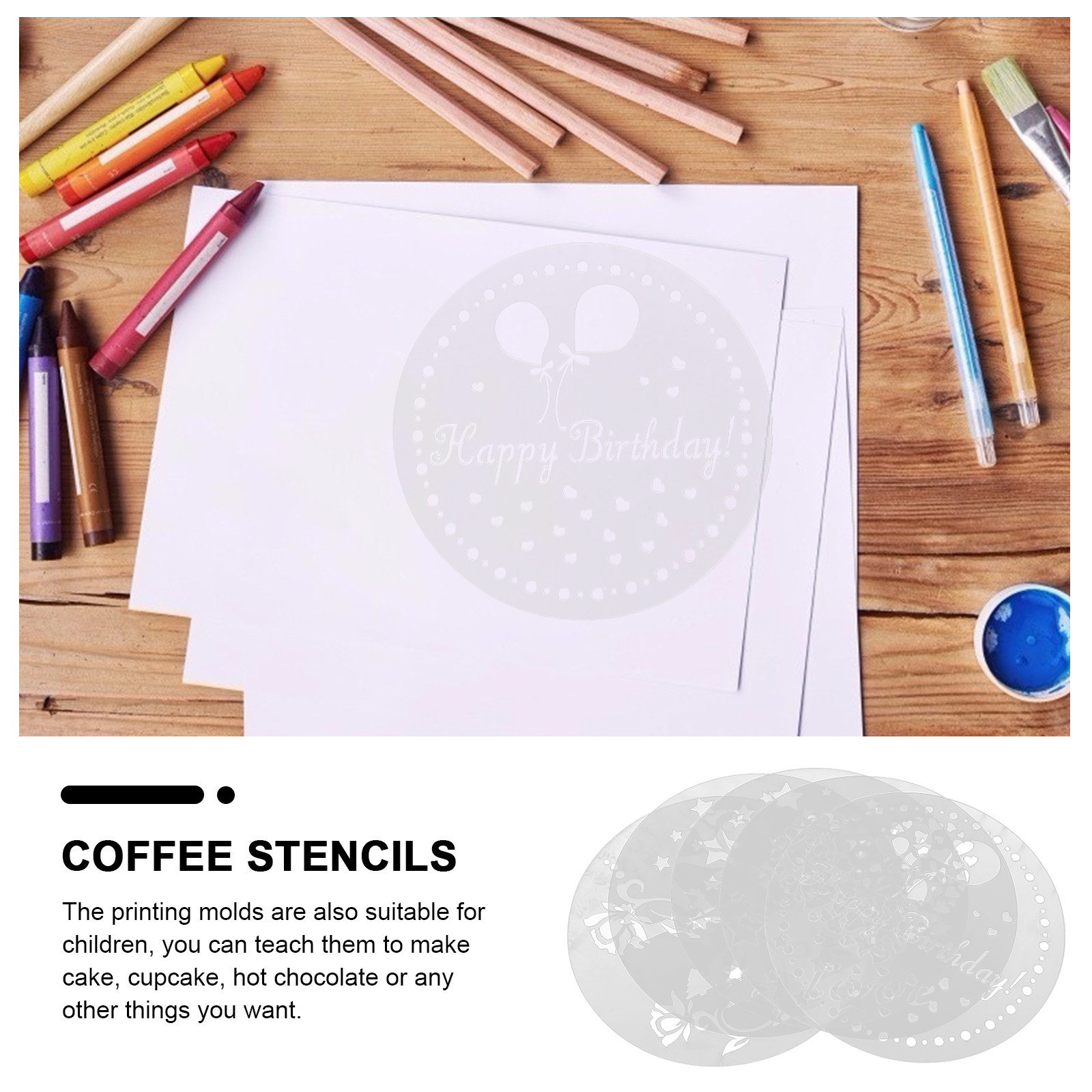 1Set Coffee Stencils Latte Art - огляд і ціна Coffee Stencil Art