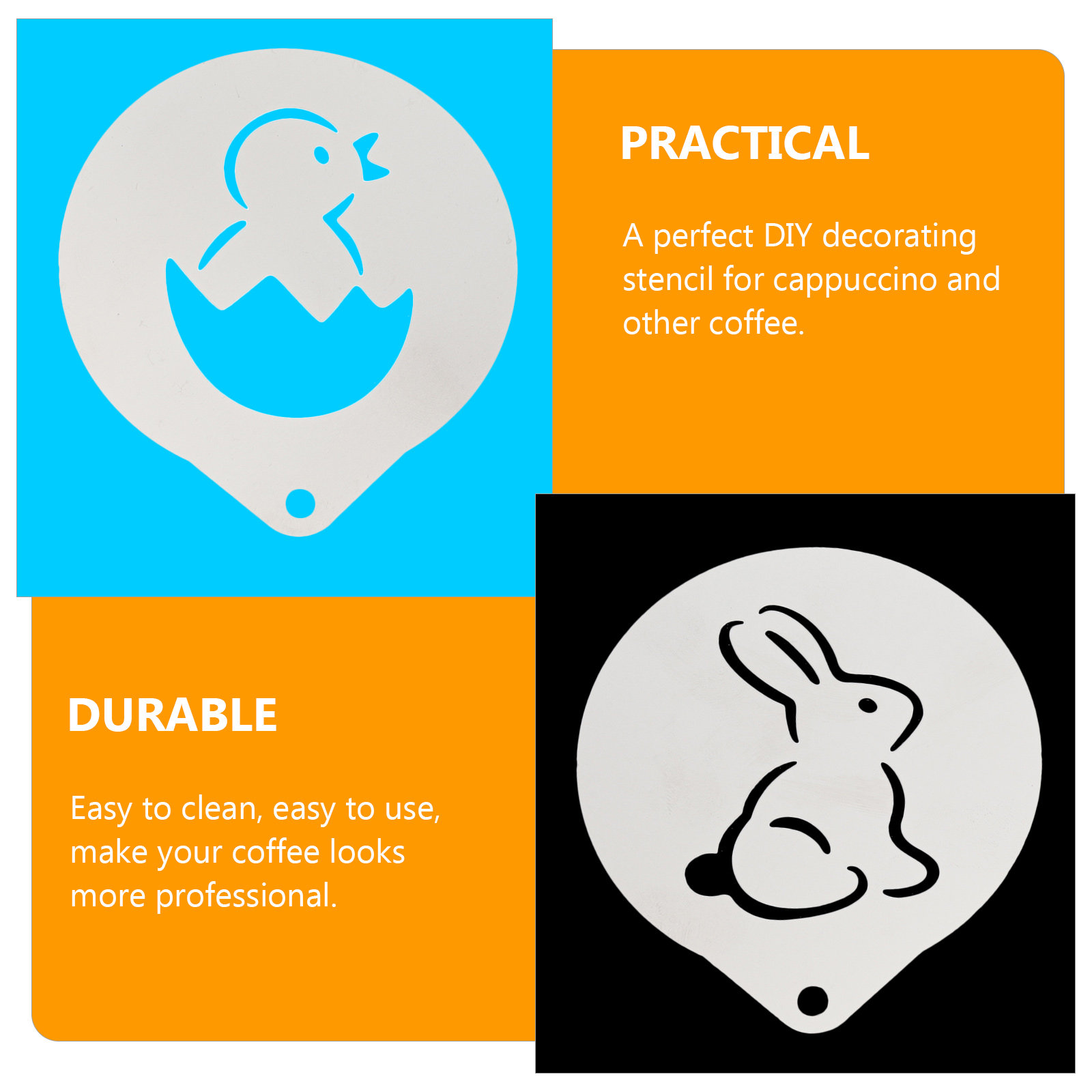 3Pcs Coffee Latte Stencils Sta - огляд і ціна Coffee Stencil Art